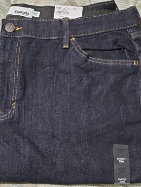 Sonoma Women's Dark Blue Bootcut Jeans with Contrast Stitching